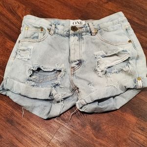 Distressed one teaspoon shorts❤